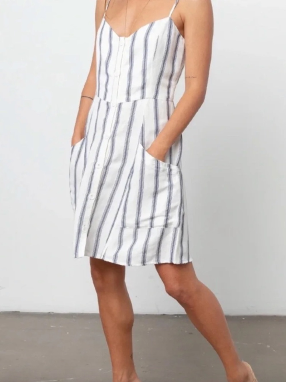 Rails Aurora White and Navy Striped Mini Sundress size Small